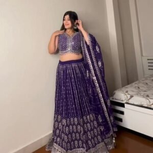 Purple Lehenga Choli With Thread And Sequince Work With Dupatta