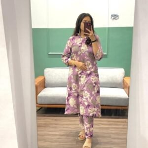 Purple Lilan Cotton Co ord Set