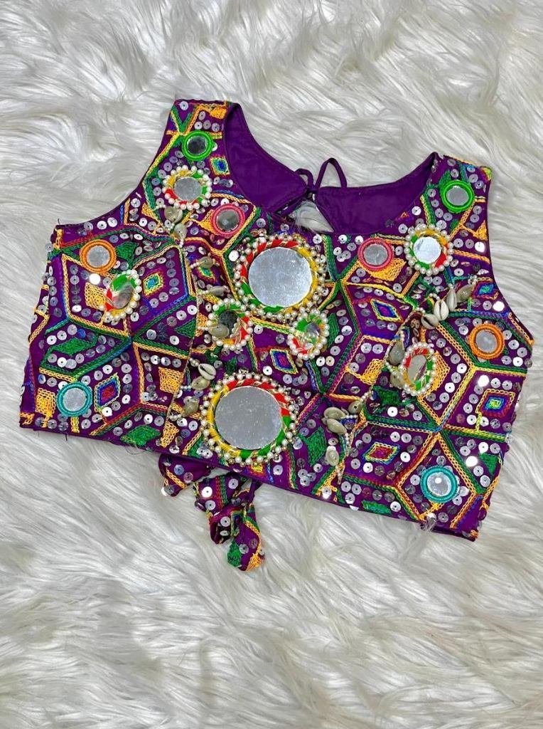 purple mirror work ready made 1748592975 Purple Mirror Work Ready Made Blouse
