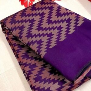 Purple Soft Lichi Silk Banarasi Saree
