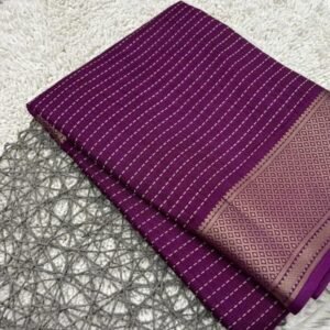 Purple super dola silk saree with jacquard border