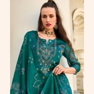 Qurbat Rama Digital Printed And Handwork Kurtis Three Piece Set