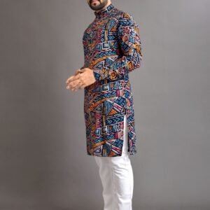 Raksha Bandhan Special Blue Mens Kurta with Pajama
