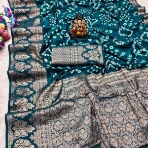 Rama Anandi Pure Handmade Bandhej Kanjivaram Silk Saree