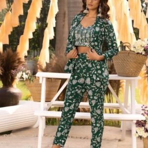 Rama Attractive and Uniqe Magic Cotton Cord Set With Jacket
