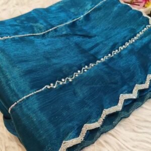 Rama Color Jimmy Choo Handwork Saree At Wholesale Rate