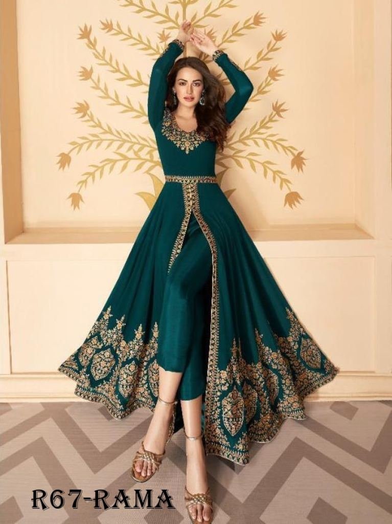 rama designer embroidery work 1718445968 Rama Designer Embroidery Work Faux Georgette Suits With Full Flair
