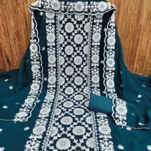 Rama Designer Embroidery Work Georgette Unstitch Dress Material