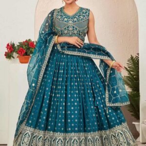 Rama Embroidered Readymade Lehenga Choli for Wedding Function