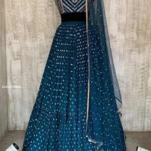 Rama Georgette Lehenga Choli by Fab Funda