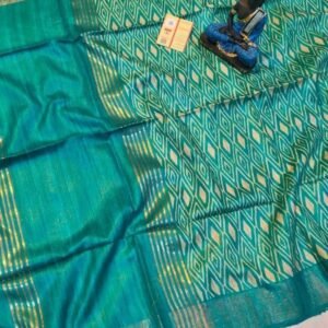 Rama Kaju Kartri Print Screen Printed Original Tussar Ghicha Silk Saree 36