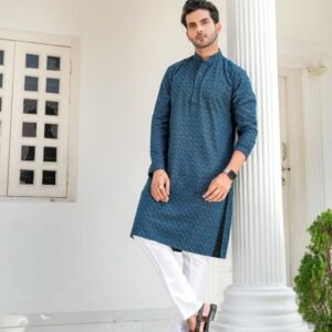 Rama Party Wear Sequince And Embroidered Work Men Kurta Set