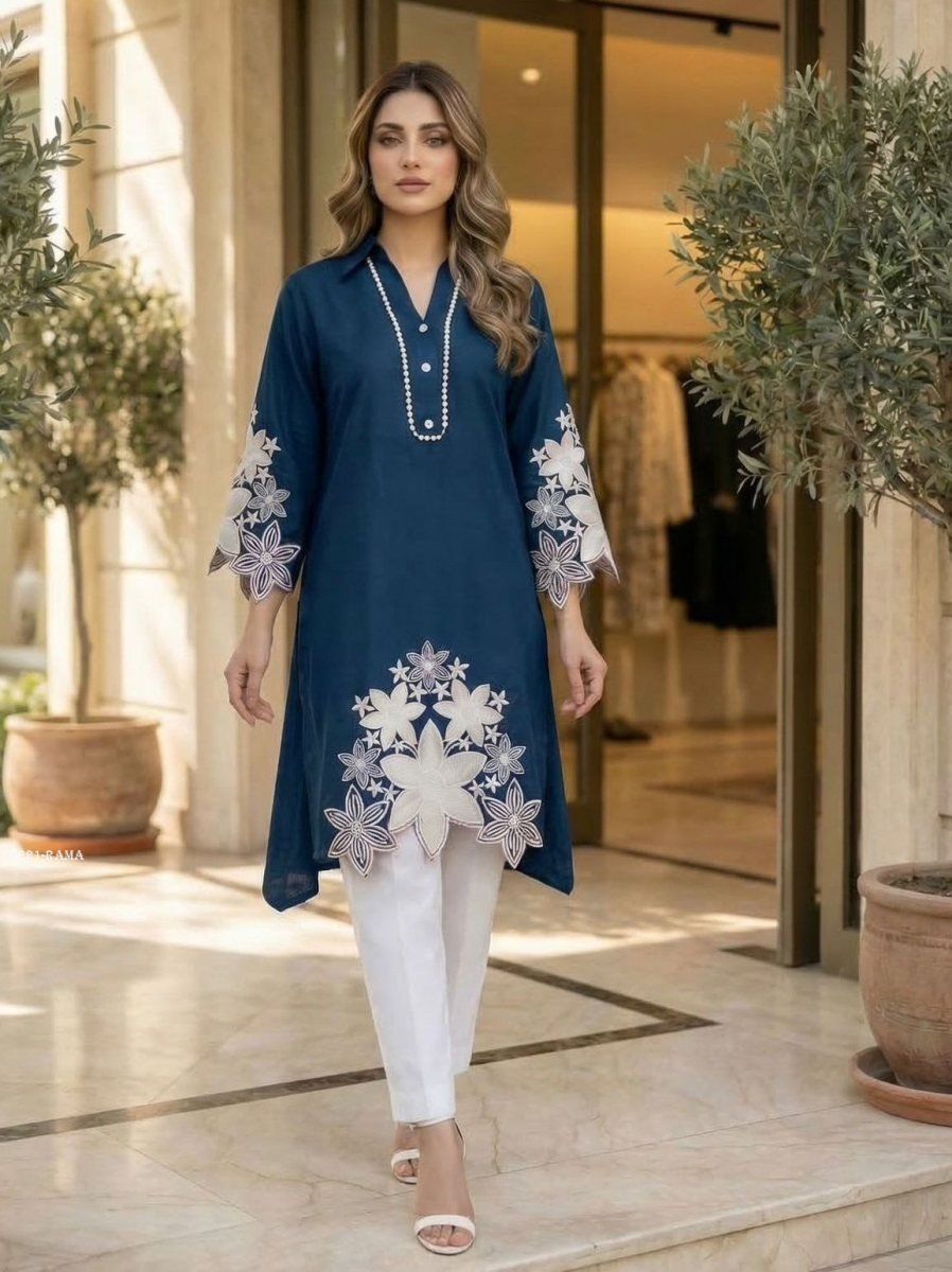 rama rayon a line kurti pant s 1773295650 Rama Rayon A line Kurti Pant Set