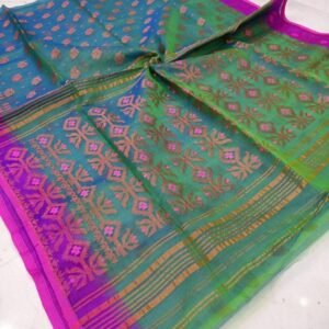 Rama Soft Pure Maslin Dhakai Jamdani Saree