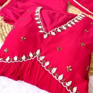 Rani Party Wear Aliya Cut Georgette Kurtis With Dupatta And Pant
