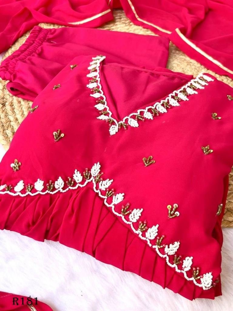 rani party wear aliya cut geor 1721394574 Rani Party Wear Aliya Cut Georgette Kurtis With Dupatta And Pant