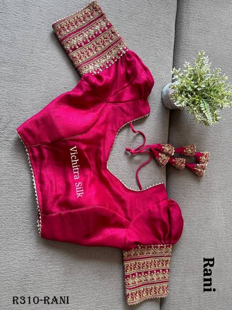 rani readymade vichitra silk b 1726915033 Rani Readymade Vichitra Silk Blouse With Puff And Gota Less