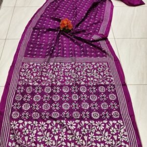 Rani Soft Bangalori Handcraft Kanthastich Saree