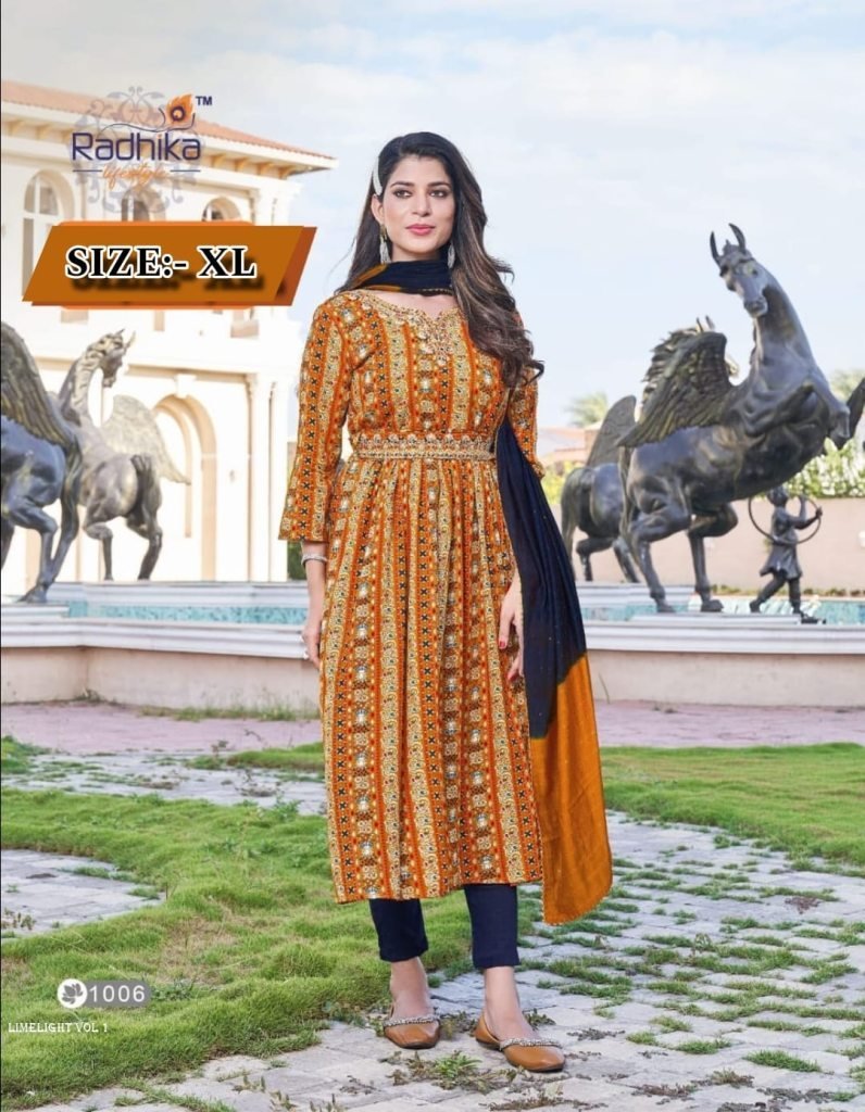 rayon foil print with embroide 1712921247 Rayon foil print with embroidery work kurti pant set with dupatta