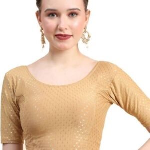 Ready To Wear Cotton Lycra Beige Stretchable Blouse