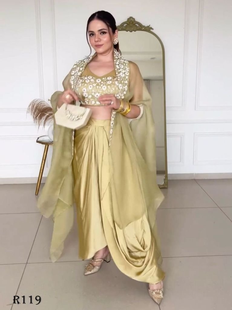 ready to wear japan satin lehe 1720441547 Ready to Wear Japan Satin Indo Western Dress