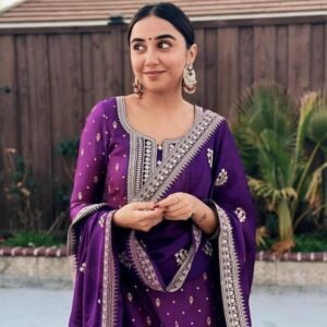 Ready To Wear Purple Party Wear Designer Georgette Suits