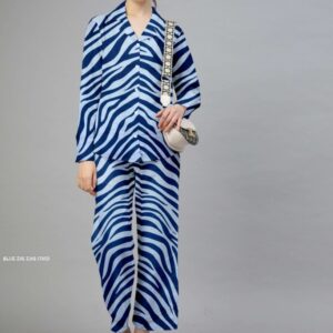 Regular Wear Imported Magic Cotton Blue Zig zag Co ord Set