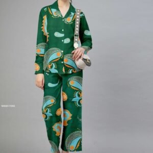 Regular Wear Imported Magic Cotton Green Co ord Set