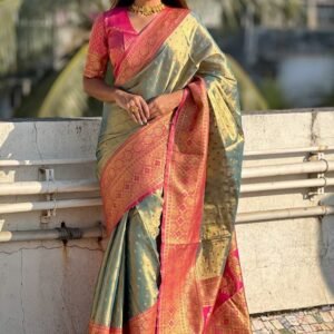 Rich Color Zari Weaving Soft Tissue Saree With Unstitch Blouse