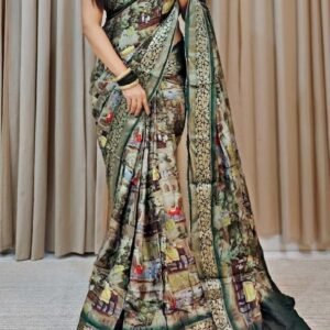 Rich Pallu Dark Green Pure Dola Silk Saree