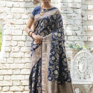 Royal Blue Designer Soft Banarasi Katan Silk Saree