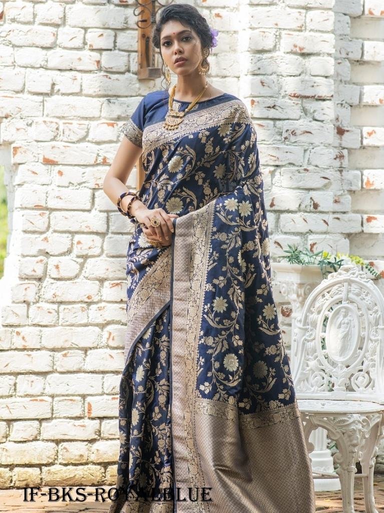 royal blue designer soft banar 1715865106 Royal Blue Designer Soft Banarasi Katan Silk Saree