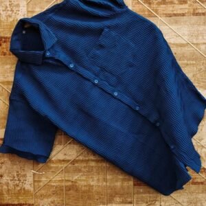 Royal Blue Half Sleeves Waves Shirt