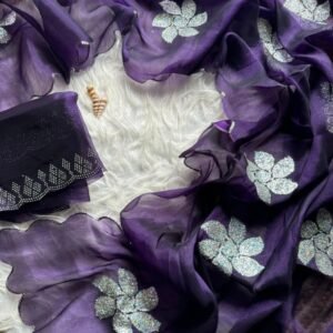 Purple Jimmy Choo Simmari Tissue Saree