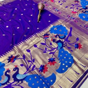 Royal Blue Soft Kanchivaram Pethani Silk Saree