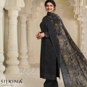 Royal Crepe 45 By Silkina Royal Crepe Embroidery Dress Material