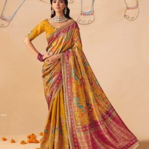 Anaara Royal Mustard Dola Zari Silk Festive Silk Saree