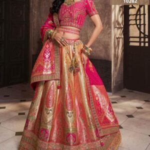 Royal Vrindavan Vol 47 Baby Pink Banarasi Silk Lehenga