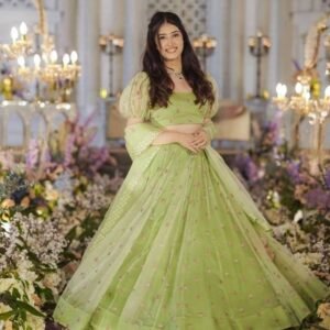 Russian Silk Pista Lotus Lehenga Choli With Dupatta