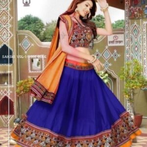Sakshi Vol 1 Chain Stich Mirror Work Cotton Navratri Lehenga