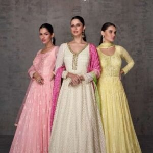 sayuri designer qurbat real georgette gown with embroidered work
