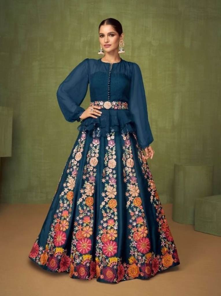sayuri violet 5206 fully stitc 1712923182 Sayuri Violet 5206 Fully Stitched Rama Georgette Suit with Skirt