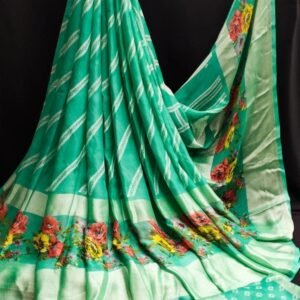 Sea Green Pure Moss Georgette Sarees