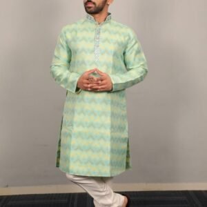 Sea Green Stylish Soft Jacquard Silk Kurta Pajama