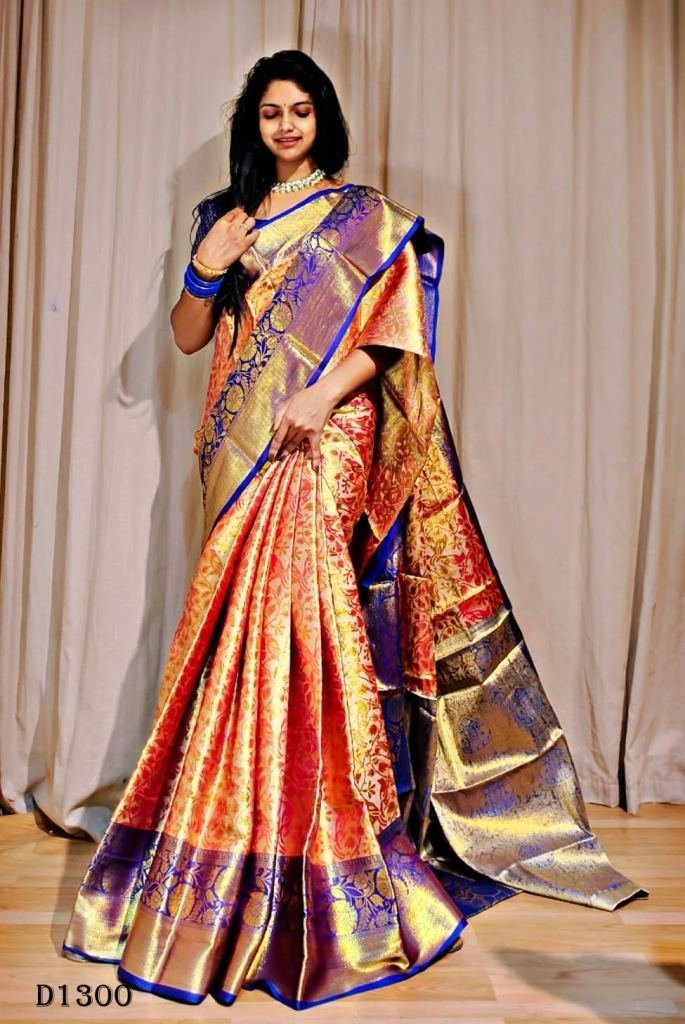 semi kanjivaram pattu silk sar 1719318380 Semi kanjivaram pattu silk saree with rich pallu