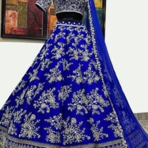 Semi Stitched Bangalori Silk Lehenga Choli With Embroidered Work