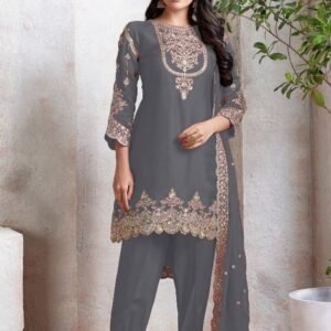 SemiStitched Ethnic Wear Faux Georgette Embroidery Suit