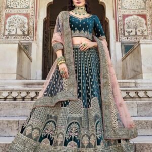 Senhora Bridal Look 2088 Rama Semi Stitch Velvet Lehenga