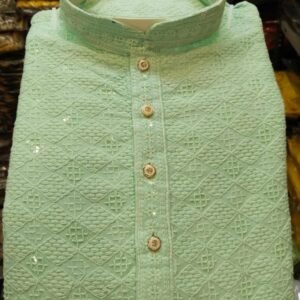 Sequence Work Rayon Pista Kurta And Pyjama
