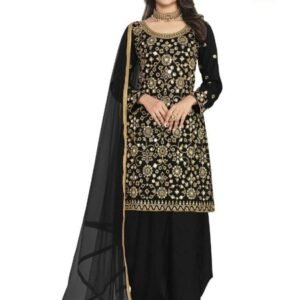 Shreematee Fashion Presents Real Mirror Work Black Patiala Suit 171